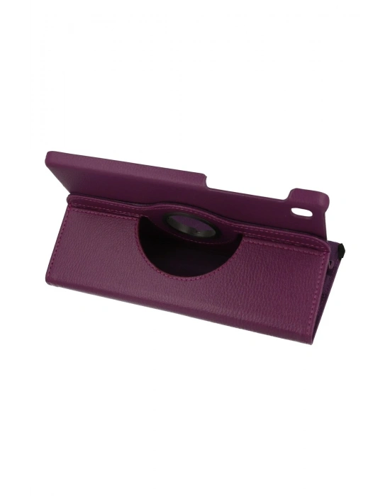 Newface Samsung Galaxy T220 Tab A7 Lite 8.7 Kılıf 360 Tablet Deri Kılıf - Mürdüm