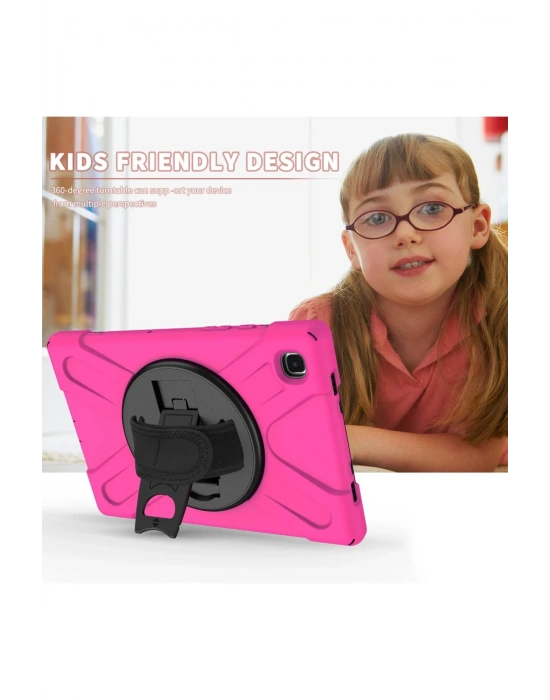 Newface Samsung Galaxy T220 Tab A7 Lite 8.7 Kılıf Amazing Tablet Kapak - Pembe