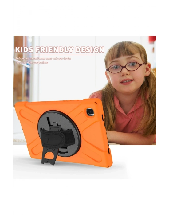 Newface Samsung Galaxy T220 Tab A7 Lite 8.7 Kılıf Amazing Tablet Kapak - Turuncu