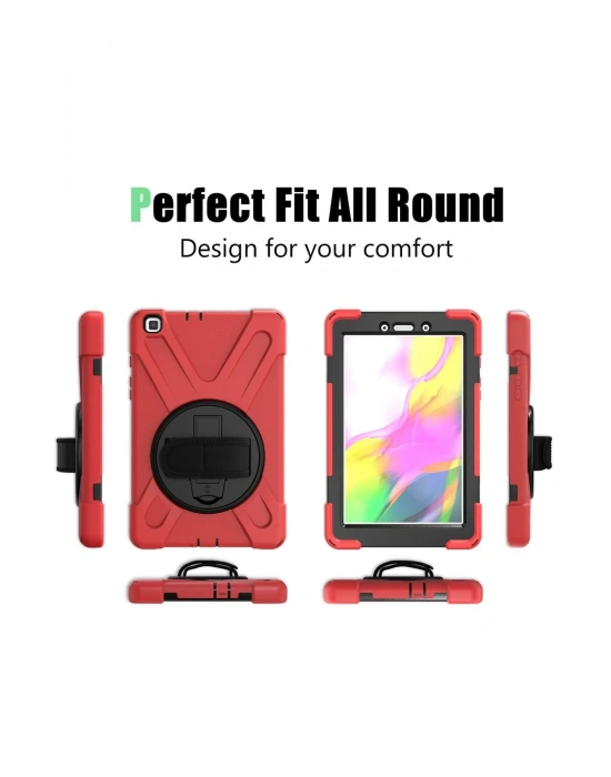 Newface Samsung Galaxy T290 Tab A 8 Kılıf Amazing Tablet Kapak - Kırmızı