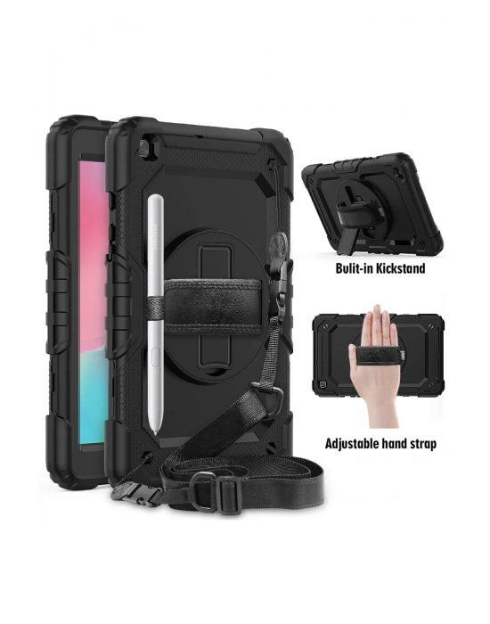 Newface Samsung Galaxy T290 Tab A 8 Kılıf Pars Tablet Kapak - Siyah