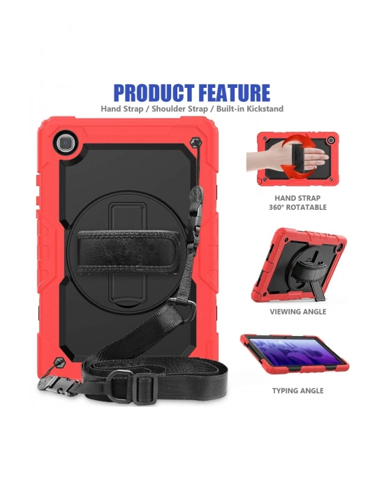 Newface Samsung Galaxy T500 Tab A7 10.4 Kılıf Pars Tablet Kapak - Kırmızı