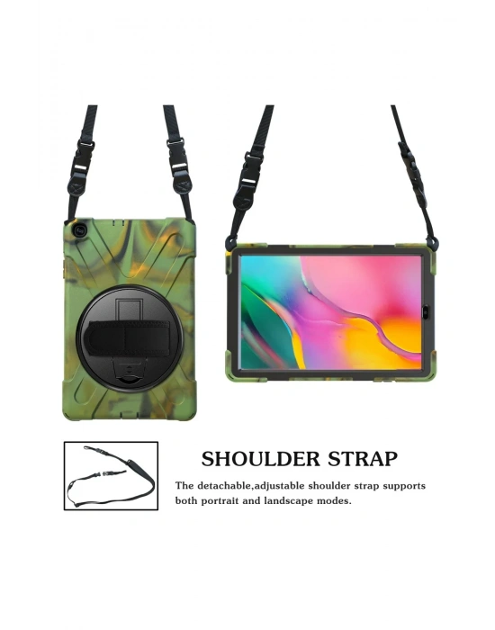 Newface Samsung Galaxy T510 Tab A 10.1 Kılıf Amazing Tablet Kapak - Kamuflaj