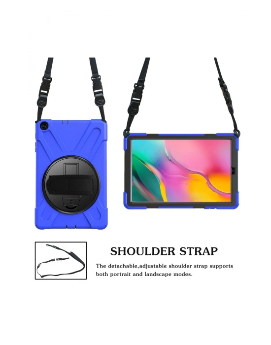 Newface Samsung Galaxy T510 Tab A 10.1 Kılıf Amazing Tablet Kapak - Mavi