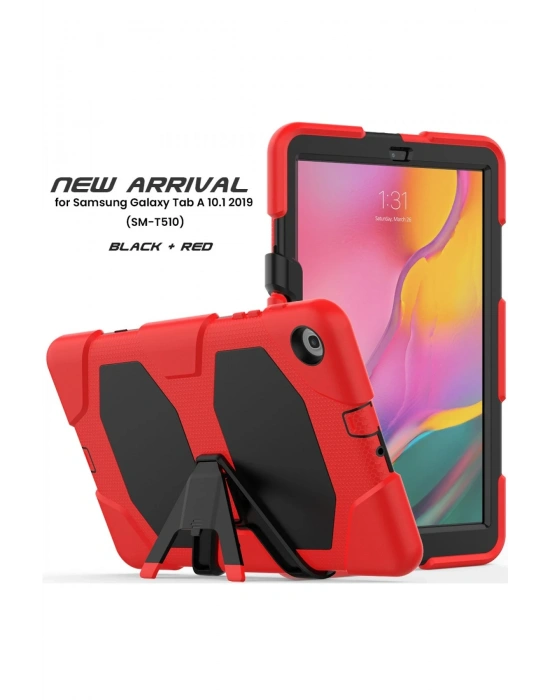 Newface Samsung Galaxy T510 Tab A 10.1 Kılıf Griffin Tablet Kapak - Kırmızı