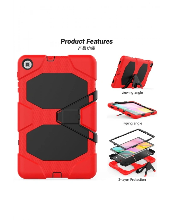 Newface Samsung Galaxy T510 Tab A 10.1 Kılıf Griffin Tablet Kapak - Kırmızı