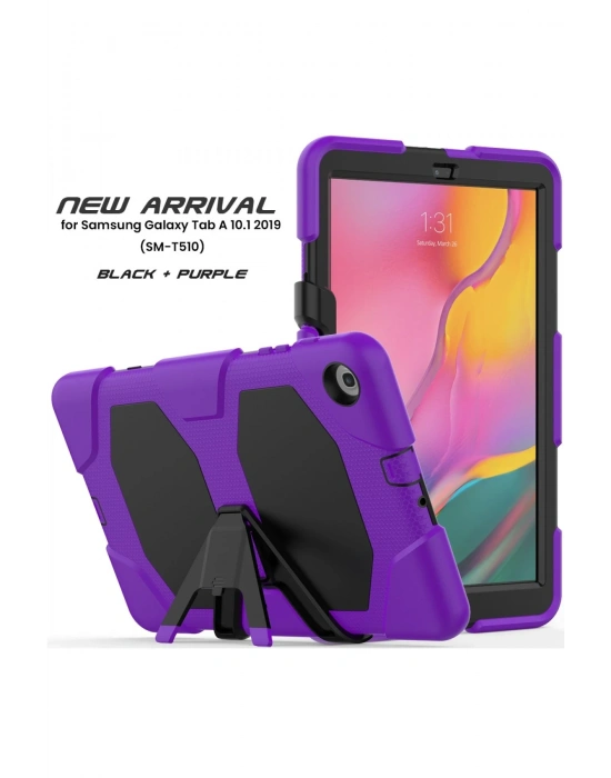 Newface Samsung Galaxy T510 Tab A 10.1 Kılıf Griffin Tablet Kapak - Mor