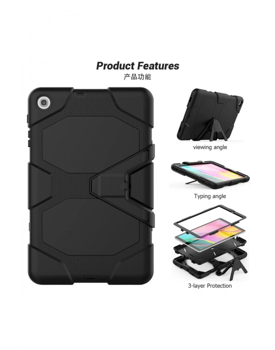 Newface Samsung Galaxy T510 Tab A 10.1 Kılıf Griffin Tablet Kapak - Siyah