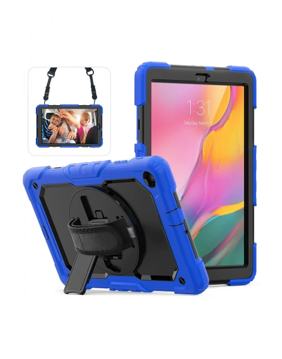 Newface Samsung Galaxy T510 Tab A 10.1 Kılıf Pars Tablet Kapak - Mavi