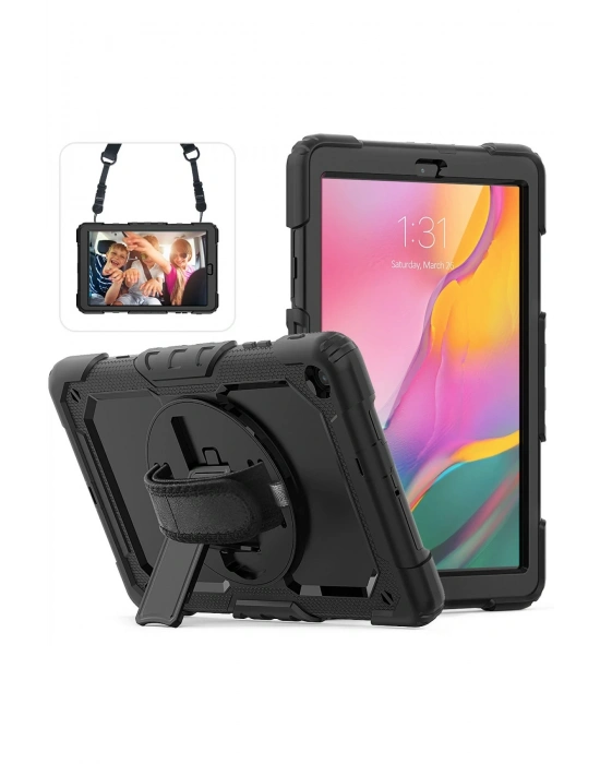 Newface Samsung Galaxy T510 Tab A 10.1 Kılıf Pars Tablet Kapak - Siyah