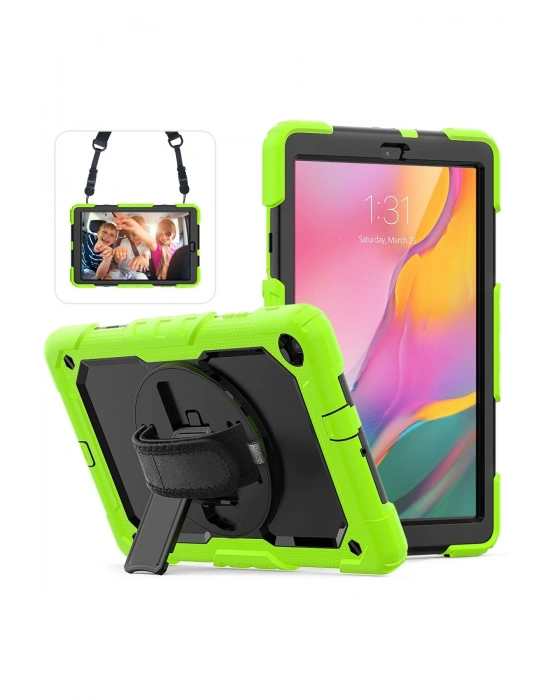 Newface Samsung Galaxy T510 Tab A 10.1 Kılıf Pars Tablet Kapak - Yeşil