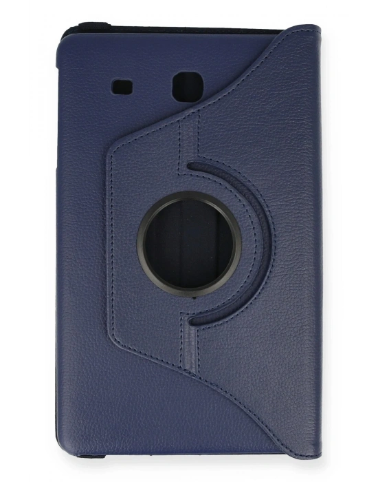 Newface Samsung Galaxy T560 Tab E 9.7 Kılıf 360 Tablet Deri Kılıf - Lacivert