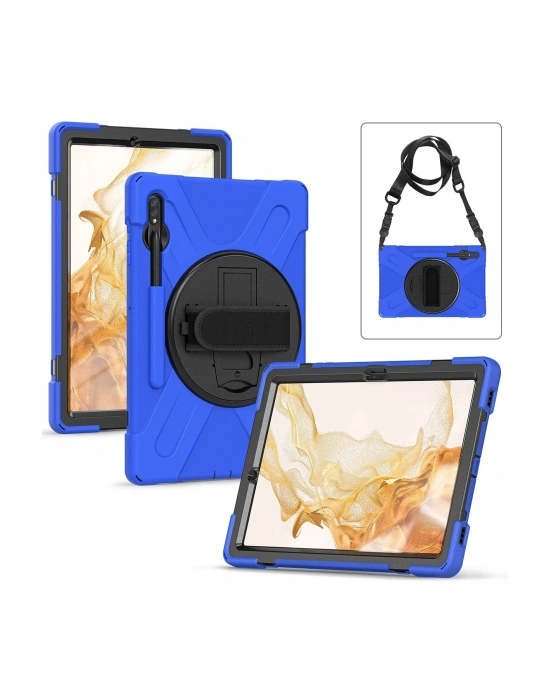 Newface Samsung Galaxy T737 Tab S7 FE 12.4 Kılıf Amazing Tablet Kapak - Mavi