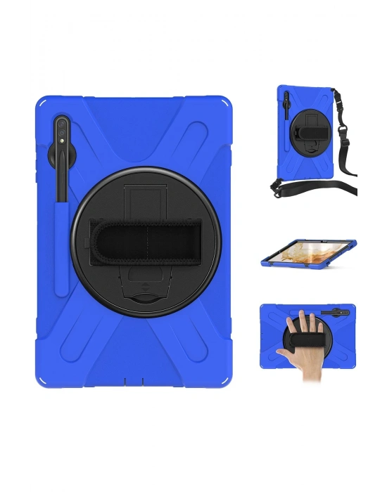 Newface Samsung Galaxy T737 Tab S7 FE 12.4 Kılıf Amazing Tablet Kapak - Mavi