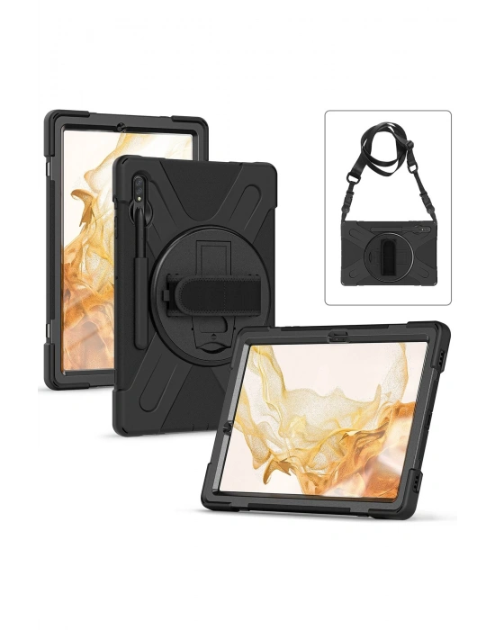 Newface Samsung Galaxy T737 Tab S7 FE 12.4 Kılıf Amazing Tablet Kapak - Siyah