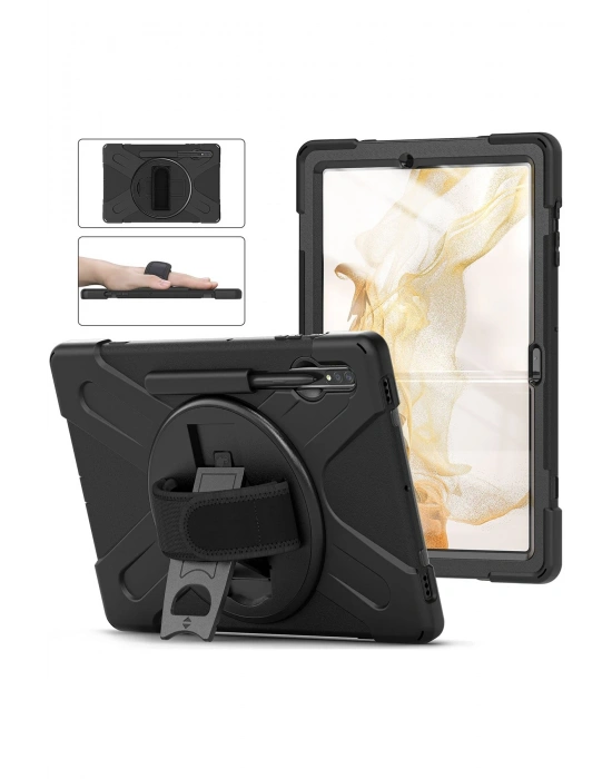 Newface Samsung Galaxy T737 Tab S7 FE 12.4 Kılıf Amazing Tablet Kapak - Siyah