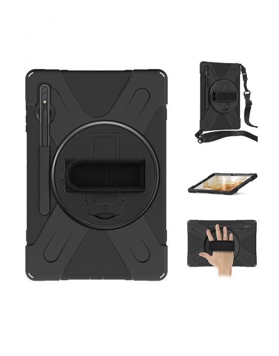 Newface Samsung Galaxy T737 Tab S7 FE 12.4 Kılıf Amazing Tablet Kapak - Siyah