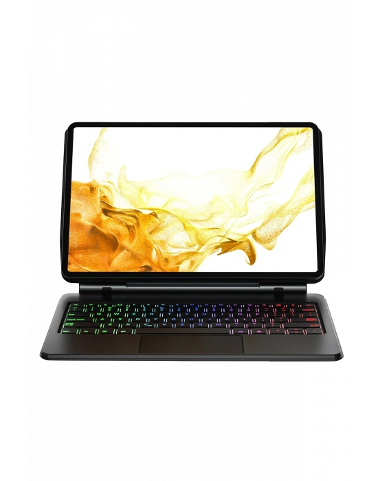 Newface Samsung Galaxy T737 Tab S7 FE 12.4 Kılıf Eternal Ledli Klavyeli Tablet Kılıfı - Siyah