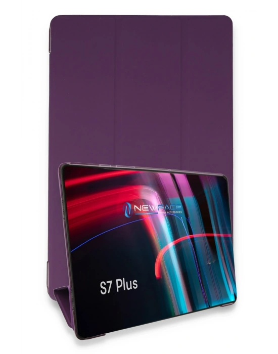 Newface Samsung Galaxy T970 Tab S7 Plus 12.4 Kılıf Tablet Smart Kılıf - Mor