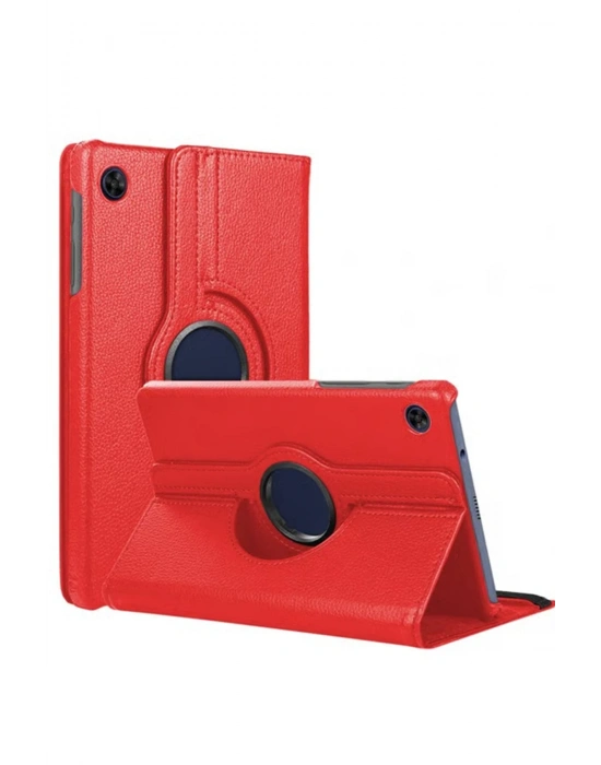 Newface Samsung Galaxy Tab A11 360 Tablet Deri Kılıf - Kırmızı