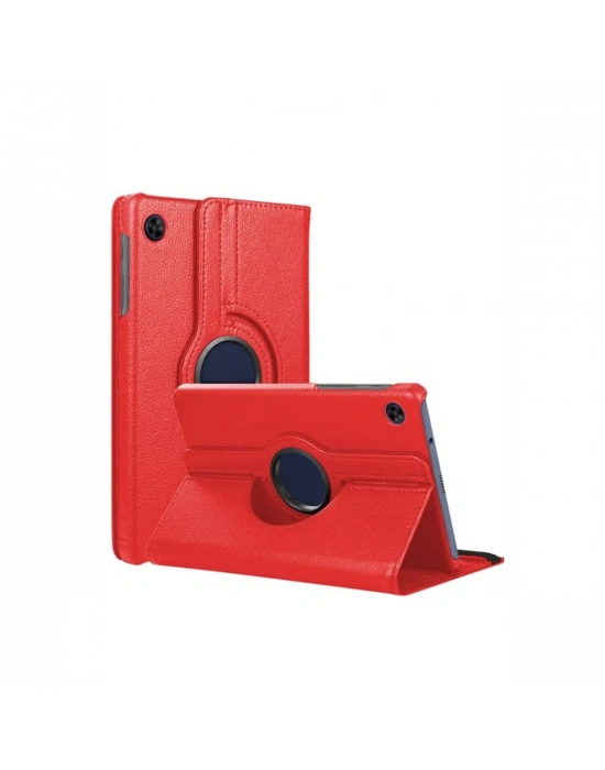 Newface Samsung Galaxy Tab A11 360 Tablet Deri Kılıf - Kırmızı