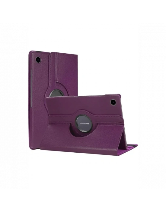 Newface Samsung Galaxy Tab A11 360 Tablet Deri Kılıf - Mürdüm