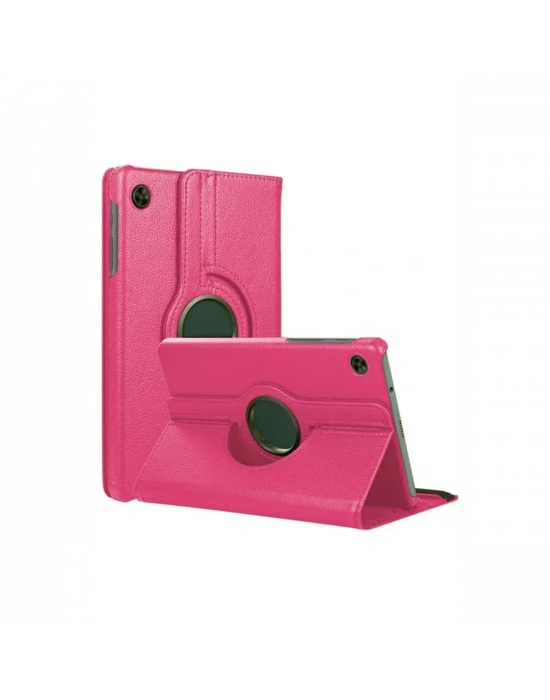 Newface Samsung Galaxy Tab A11 360 Tablet Deri Kılıf - Pembe