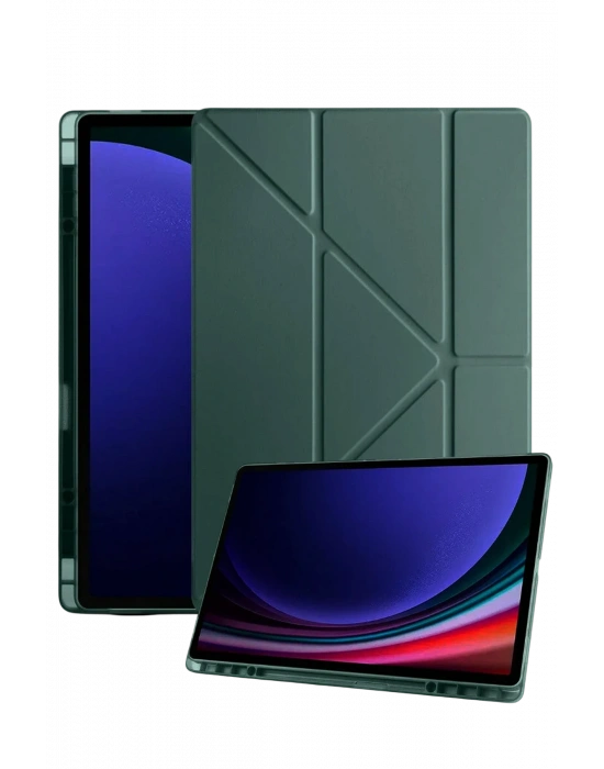 Newface Samsung Galaxy Tab A11 Kalemlikli Mars Tablet Kılıfı - Koyu Yeşil