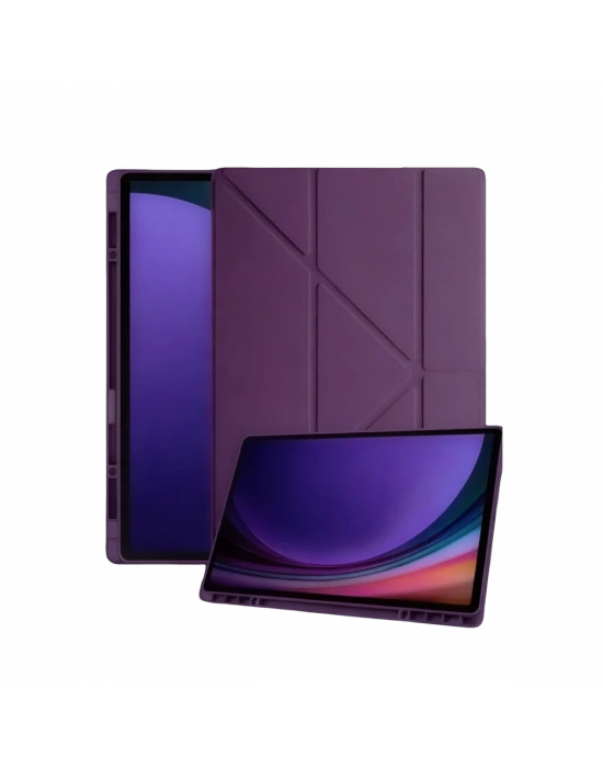 Newface Samsung Galaxy Tab A11 Kalemlikli Mars Tablet Kılıfı - Mürdüm