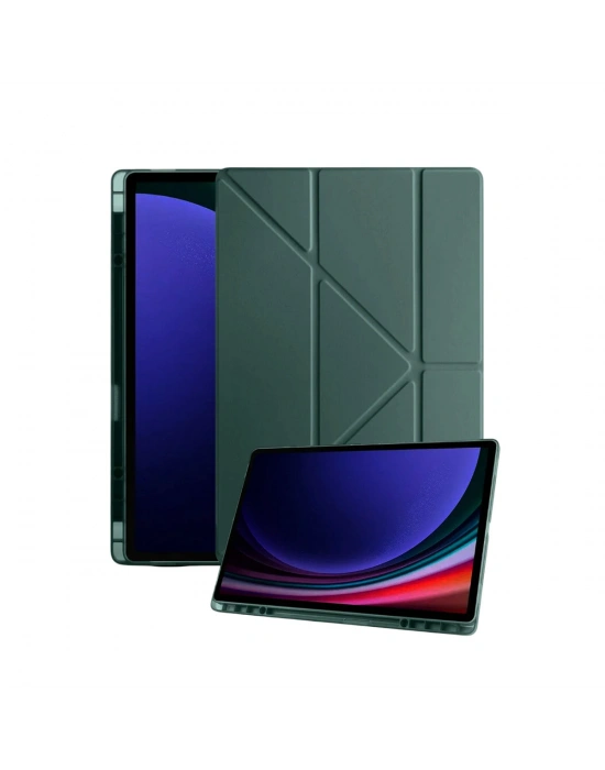 Newface Samsung Galaxy Tab A11 Plus Kalemlikli Mars Tablet Kılıfı - Koyu Yeşil