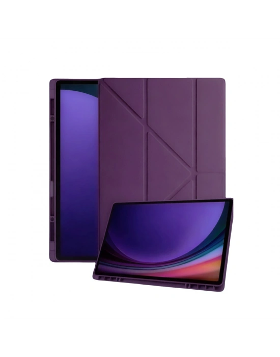 Newface Samsung Galaxy Tab A11 Plus Kalemlikli Mars Tablet Kılıfı - Mürdüm