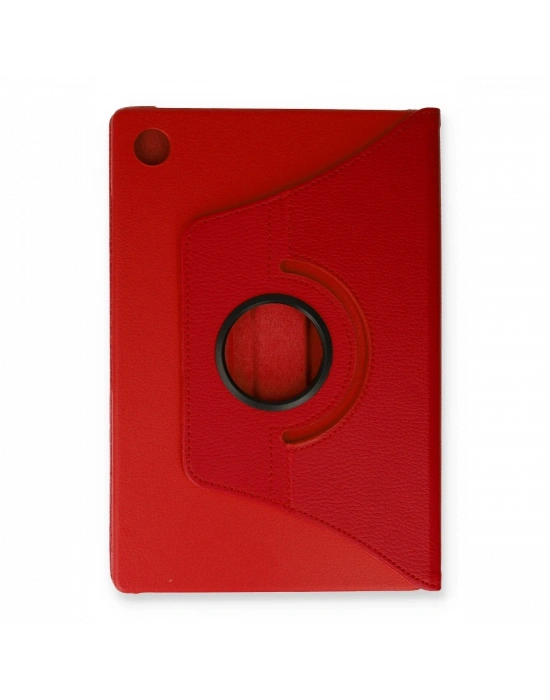 Newface Samsung Galaxy Tab A9 Plus Kılıf 360 Tablet Deri Kılıf - Kırmızı