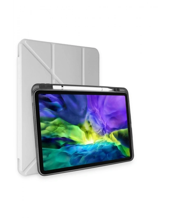 Newface Samsung Galaxy Tab A9 Plus Kılıf Kalemlikli Mars Tablet Kılıfı - Gri