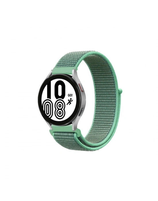 Newface Samsung Galaxy Watch 4 Hasırlı Cırtcırtlı Kordon - Turkuaz