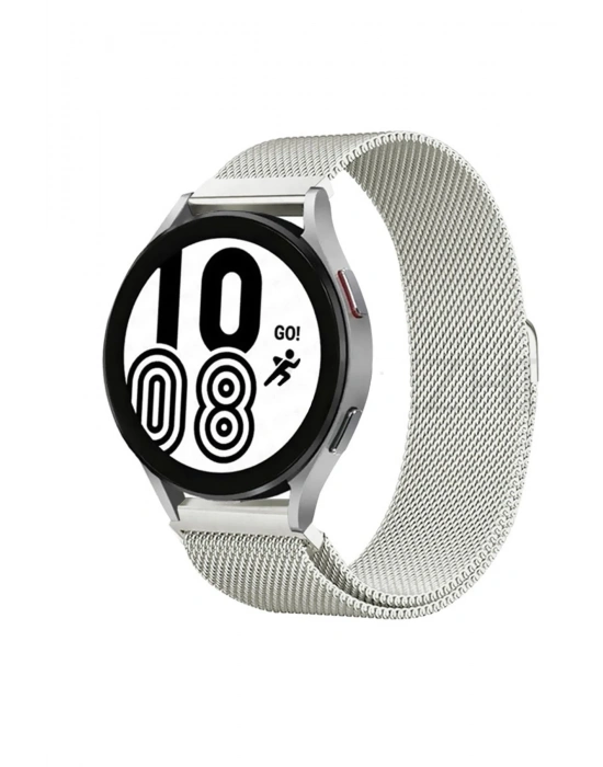 Newface Samsung Galaxy Watch 4 Metal Mıknatıslı Kordon - Gümüş