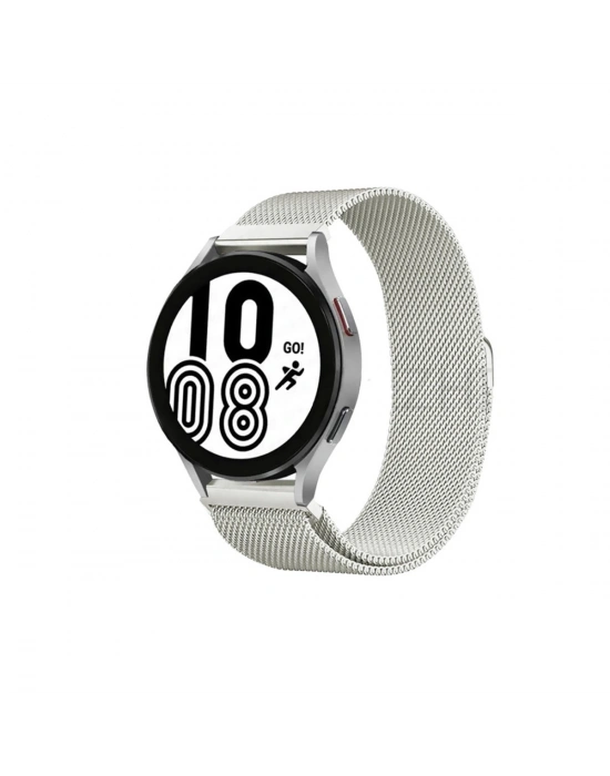 Newface Samsung Galaxy Watch 4 Metal Mıknatıslı Kordon - Gümüş