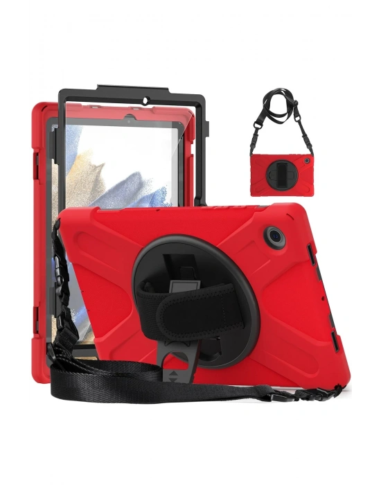 Newface Samsung Galaxy X200 Tab A8 10.5 Kılıf Amazing Tablet Kapak - Kırmızı