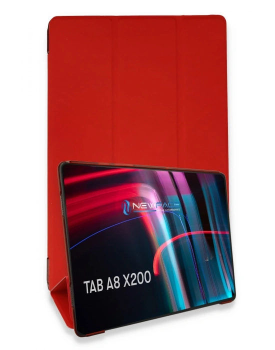 Newface Samsung Galaxy X200 Tab A8 10.5 Kılıf Tablet Smart Kılıf - Kırmızı