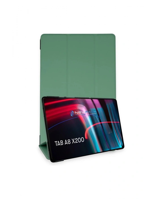 Newface Samsung Galaxy X200 Tab A8 10.5 Kılıf Tablet Smart Kılıf - Koyu Yeşil