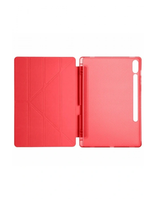 Newface Samsung Galaxy X510 Tab S9 FE 11 Kılıf Kalemlikli Mars Tablet Kılıfı - Kırmızı