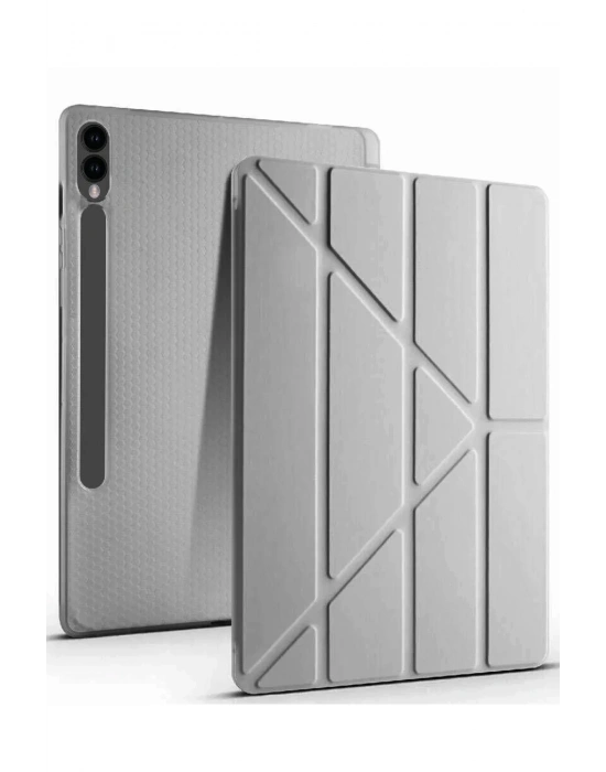 Newface Samsung Galaxy X510 Tab S9 FE 11 Kılıf Kalemlikli Mars Tablet Kılıfı - Koyu Gri