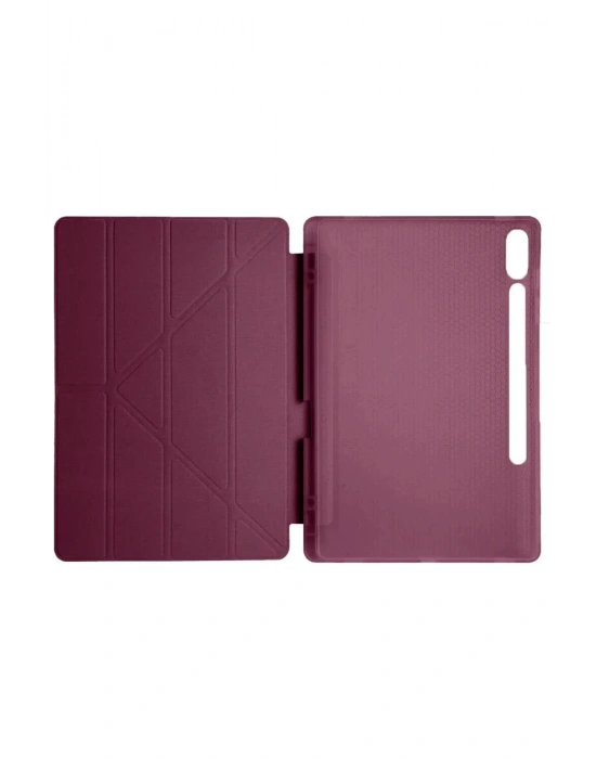 Newface Samsung Galaxy X510 Tab S9 FE 11 Kılıf Kalemlikli Mars Tablet Kılıfı - Mürdüm