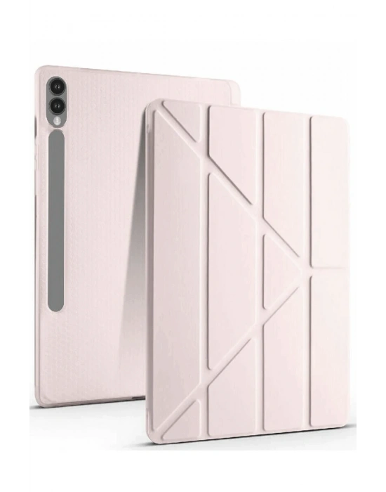 Newface Samsung Galaxy X510 Tab S9 FE 11 Kılıf Kalemlikli Mars Tablet Kılıfı - Rose Gold
