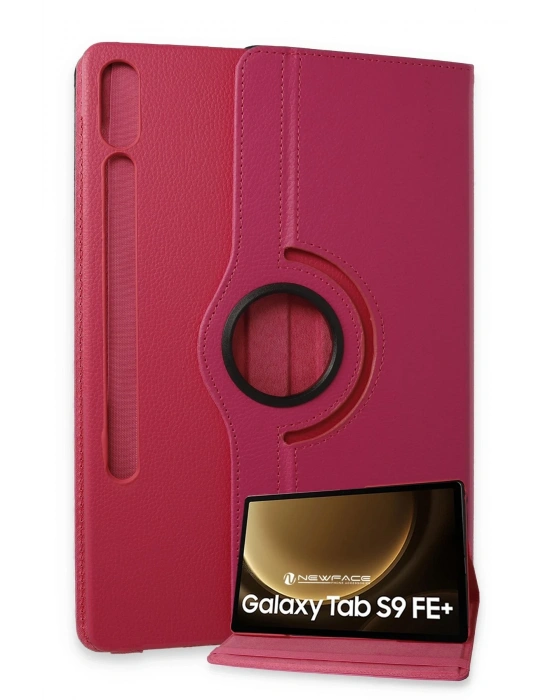 Newface Samsung Galaxy X610 Tab S9 FE Plus 12.4 Kılıf 360 Tablet Deri Kılıf - Pembe