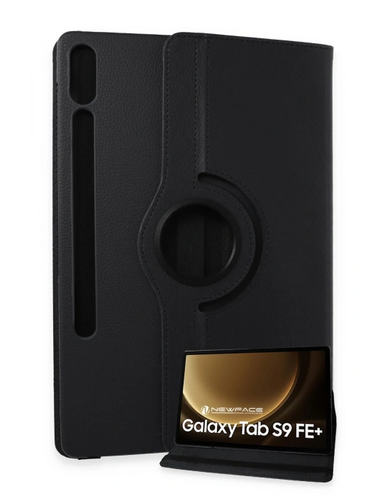 Newface Samsung Galaxy X610 Tab S9 FE Plus 12.4 Kılıf 360 Tablet Deri Kılıf - Siyah