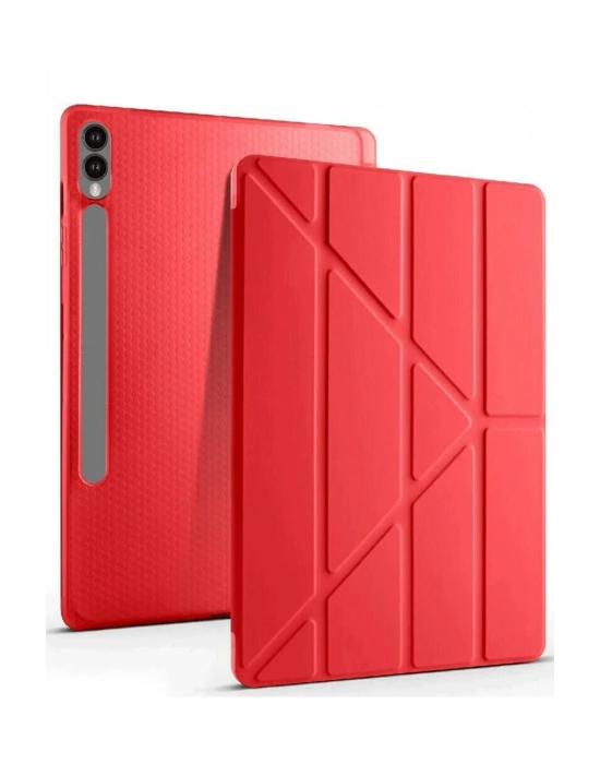 Newface Samsung Galaxy X610 Tab S9 FE Plus 12.4 Kılıf Kalemlikli Mars Tablet Kılıfı - Kırmızı