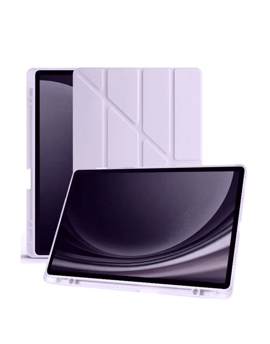 Newface Samsung Galaxy X610 Tab S9 FE Plus 12.4 Kılıf Kalemlikli Mars Tablet Kılıfı - Lila
