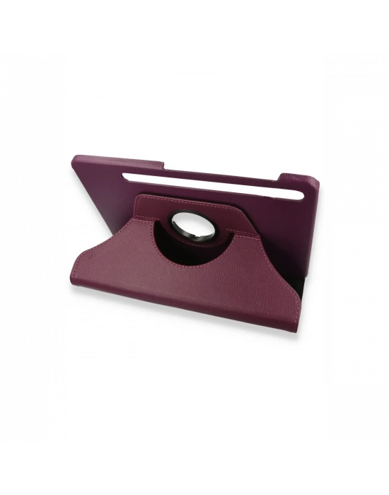 Newface Samsung Galaxy X800 Tab S8 Plus 12.4 Kılıf 360 Tablet Deri Kılıf - Mürdüm