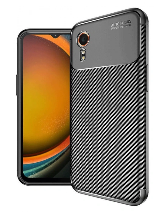 Newface Samsung Galaxy XCover 7 Kılıf Auto Focus Karbon Kapak - Siyah
