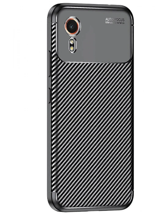 Newface Samsung Galaxy XCover 7 Kılıf Auto Focus Karbon Kapak - Siyah